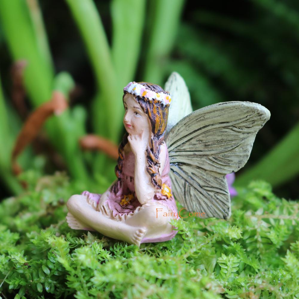 6pcs/lot Tinker Bell PVC Figure Dolls Garden Fairies Figurines Mini Fairy Statue Figure Fairy Garden Ornaments Decorations