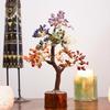 Seven Chakra Crystal Tree, Bonsai Tree With 300 Beads, Multicolor - 15 Cm