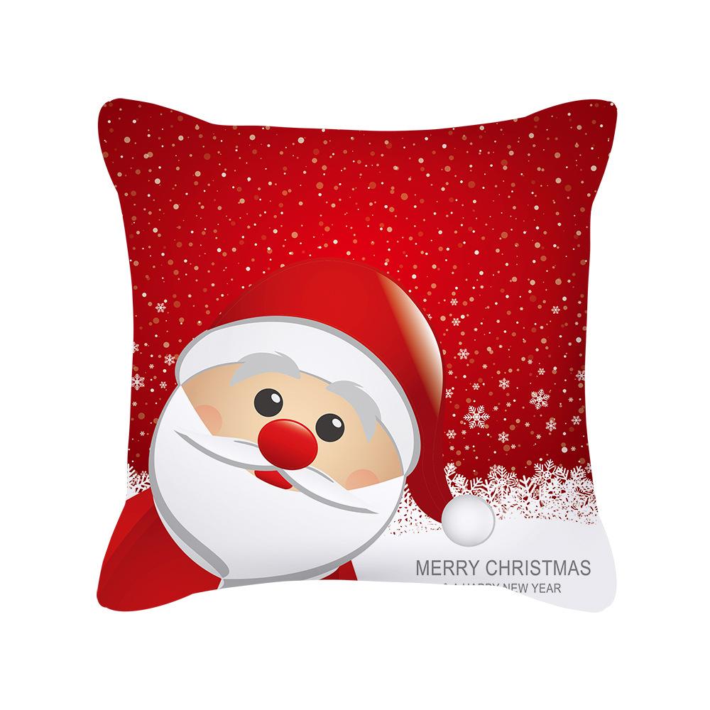 Christmas New Peach Skin Pillow Case Pillow Sofa Pillow Case Red Series Pillow
