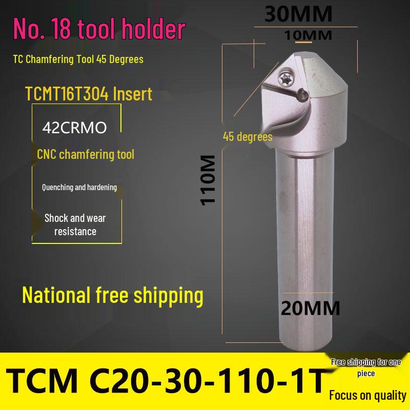 TP45 TCP CNC Chamfering Tool - 60°, 90°, 120°