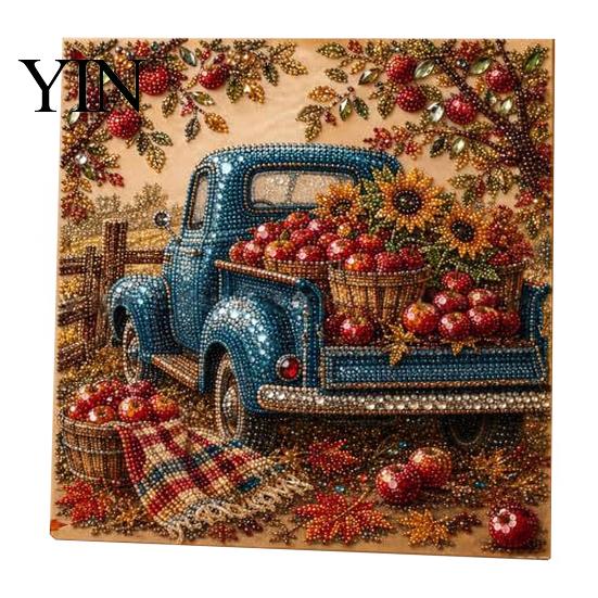 Fall Home Decor Crafts Autumn Faux Pearl Painting Kit, DIY Pumpkin Turkey Art Easy Craft Kits for Kids Sunflower 3D Wall Kit Handmade Harvest Season