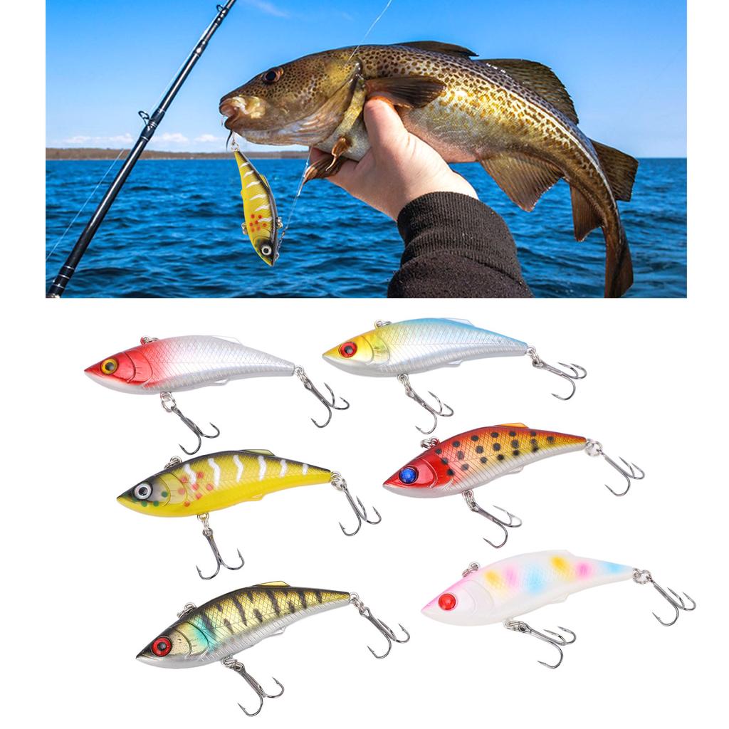 6Pcs Sinking Hard Fishing Bait Artificial Plastic Fishing Lures for Freshwater Saltwater 8cm/10g