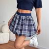 2026 Y2K Plaid Floral A-Line Skirt: Women's Elastic Waist Summer Short Skirt