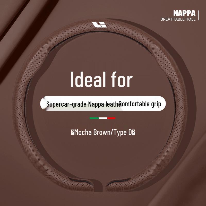 Li Auto Genuine Leather Steering Wheel Cover for i6, L6, L7, L8, i8, L9, MEGA, ONE - Ultra-thin Car Accessory