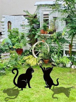 Modern Cat Silhouette Outdoor Garden Statue Lawn Patio Decor Unique Gift