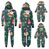 Parent Child Outfit - Christmas Print Family Matching Hooded Long Sleeved Zippered Jumpsuit Set