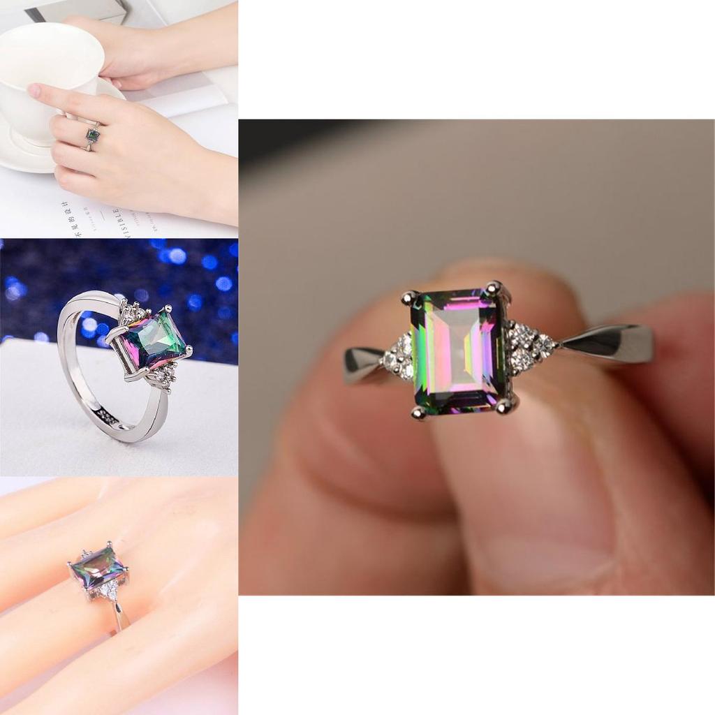 Elegant Square Ring Chic And Minimalist Metal Embedded Jewelry For Women