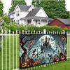 1 piece of 2D flat banner background cloth  Halloween skeleton ball party wall decoration cloth  suitable for party decoration