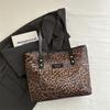 Popular textured bag women's 2025 autumn and winter new leopard print tote bag women's large-capacity commuting shoulder bag