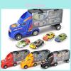 Ultimate Toy Truck Carrier Play Set With 4 Vibrant Mini Cars And Road Signs