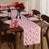 Love Heart Valentine's Day Table Runner Soft Table Flag Cover Romantic Solid Color Cheese Cloth Table Setting for Home Party