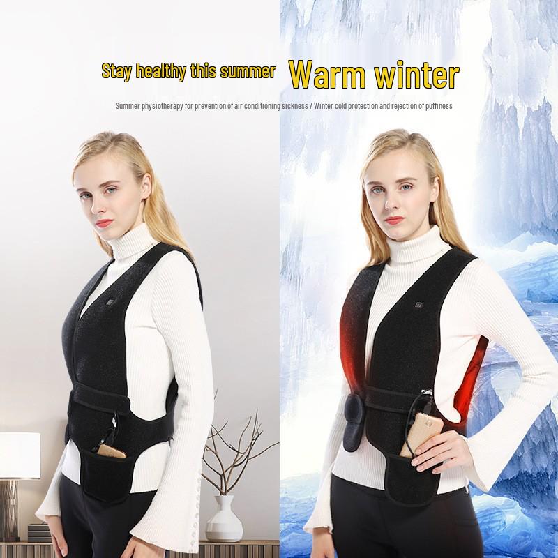 Unisex Graphene Heated V-Neck Vest: One Size Adjustable Electric Heating Vest