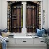 2Pcs Rustic Curtains Wooden Door Historical Vintage Exterior Medieval Structure Suitable For Bedroom Bathroom Living Room Dining