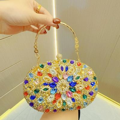 Borsa da sera testurizzata a diamante d'acqua, pochette da banchetto, borsa da cena a mano tempestata di diamanti, borsa cheongsam