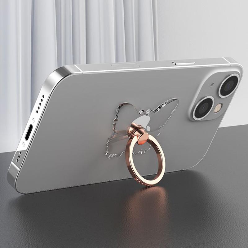 Mobile Phone Clear Finger Ring Holder for iPhone 17 Xiaomi Folding Butterfly Phone Stand Sticker Transparent Sakura Ring Bracket