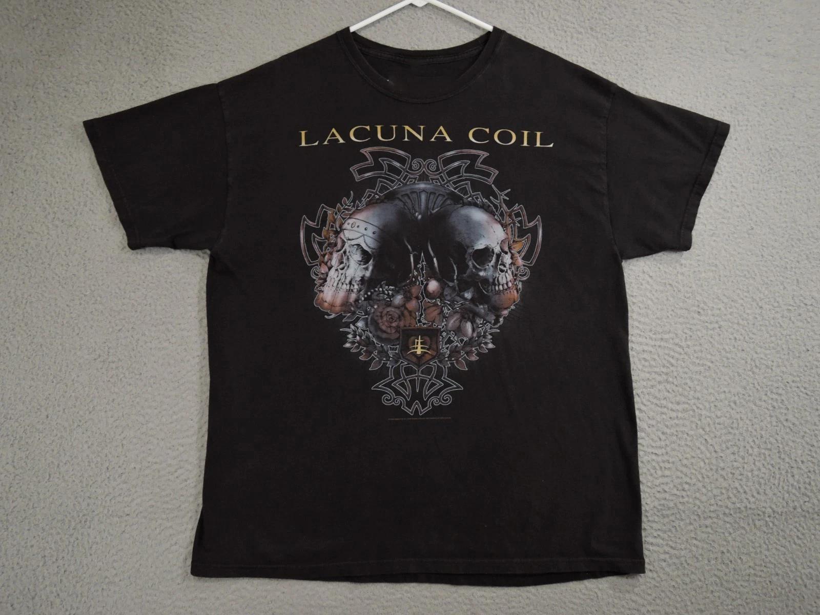 Lacuna Coil Skull Italian Gothic Metal 100% Cotton T-shirt Mens Tees Top S to 5XL2F1256 4XL