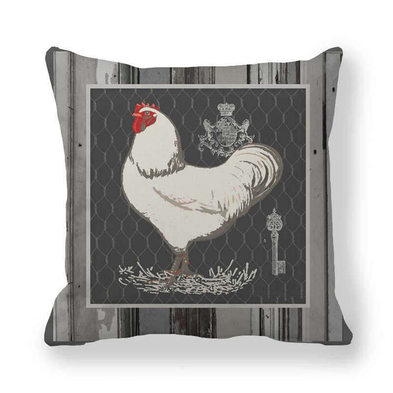 Chicken Breast Rooster Print Cushion Cover Farmhouse Home Decor Pillowcases