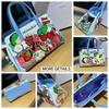 High-end PU Leather Women's Handbag Practical Front Back Two-side Use Ladies Crossbody Bag Fashion Splicing Fresh Sweet Fruit Embroidery Messenger Bag