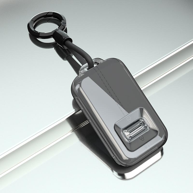 For Geely Zeekr 9X Car Key Fob Cover Transparent Case Soft Tpu Car Key Case Bag Buckle Key Fob Shell Protector Car Accessories