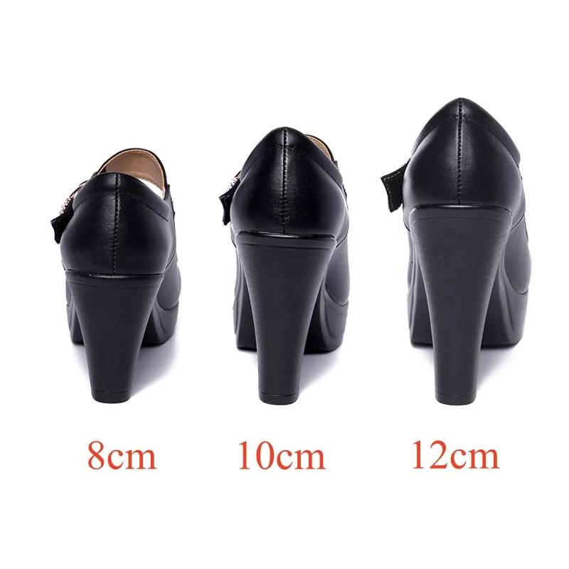 8 10 12cm Kleine Größe 32-43 Mode Schwarz Block Hohe Absätze Schuhe Damen Pumps 2025 Frühling Lackleder Mary Janes Büro Model