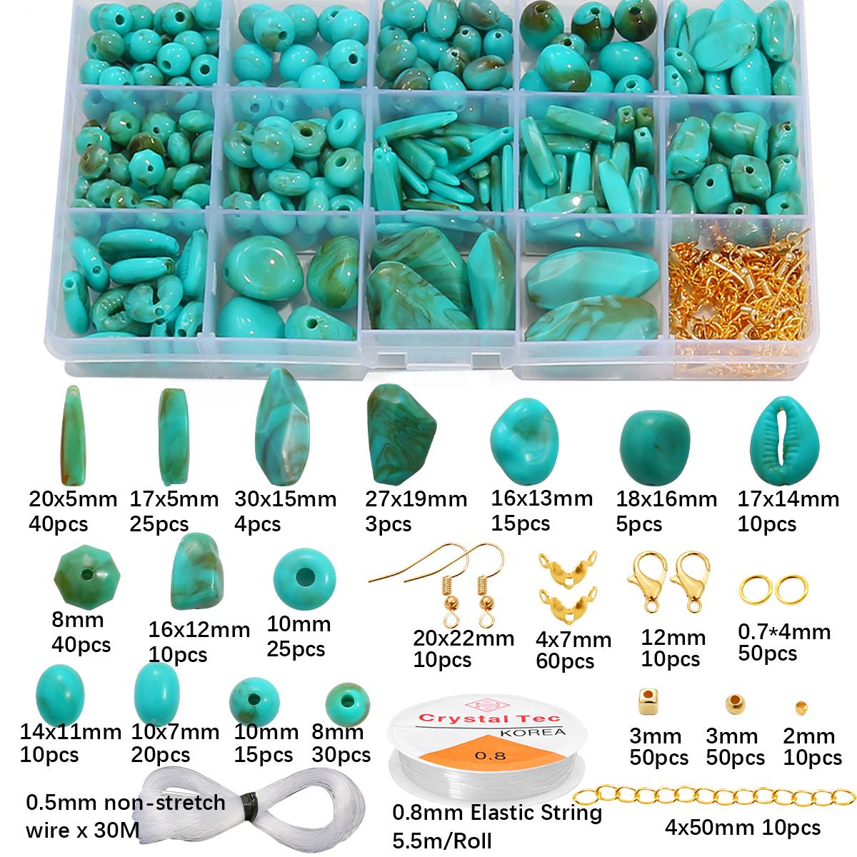 

1 компл./пакет имитация бирюзы DIY браслет ожерелье серьги аксессуары материалы набор инструментов 1set/bag