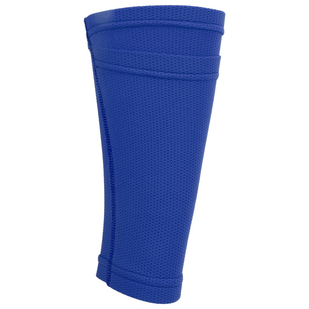 1 Pair Soccer Shin Guard Socks Double Layer Shin Pad Sleeves for Football Training Blue