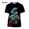 Fashion Men and Women 3d Printing T-shirt Snake T-shirt Summer Casual Short-sleeved Animal T-shirt