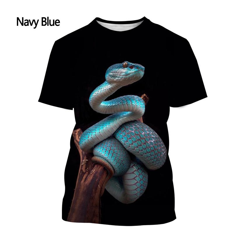 Fashion Men and Women 3d Printing T-shirt Snake T-shirt Summer Casual Short-sleeved Animal T-shirt