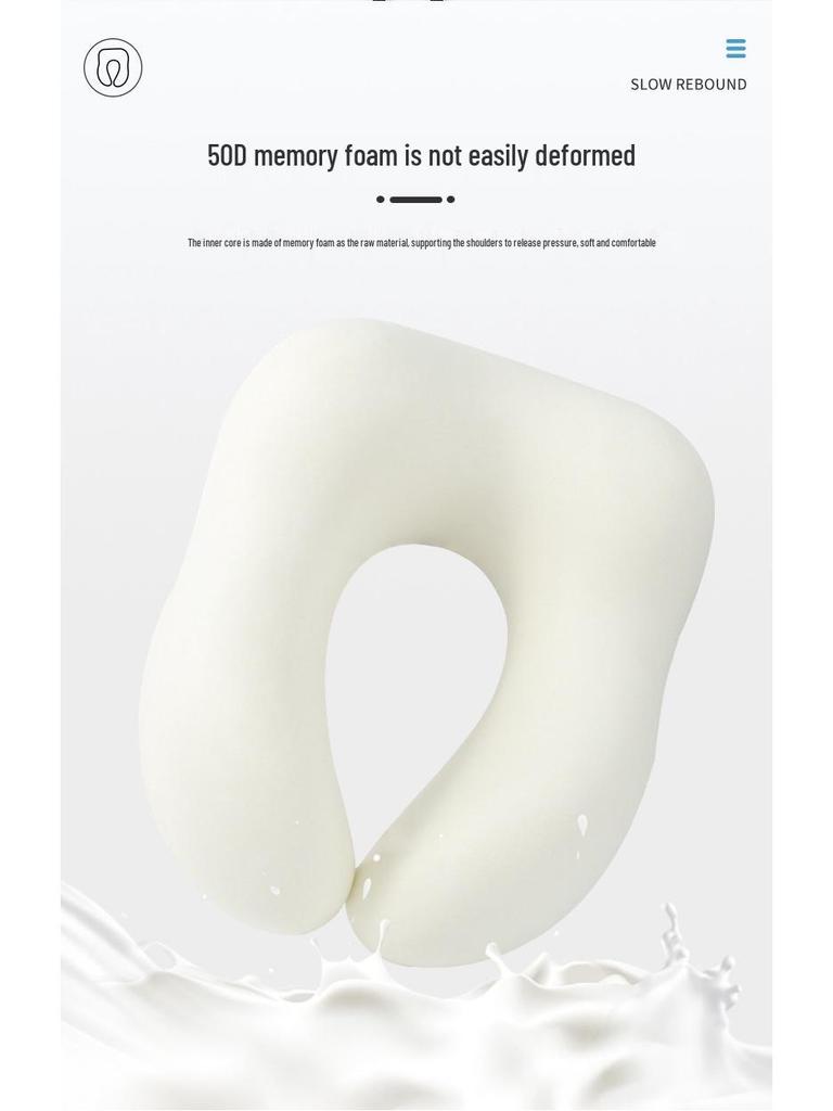 Cuscino Supporto Collo in Memory Foam Magnetico a Forma di Gobba di Cammello - Forma a U, Cuscino da Viaggio Portatile per la Protezione Cervicale