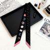 Heavy twill silk scarf, small fragrance style, long strip, thin tie bag, ribbon decorative streamer, neck band, hair band double C