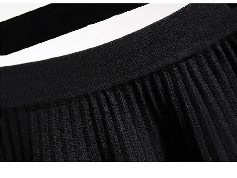 Women's Wool Knitted Pleated A-Line Skirt – Perfect for Autumn and Winter