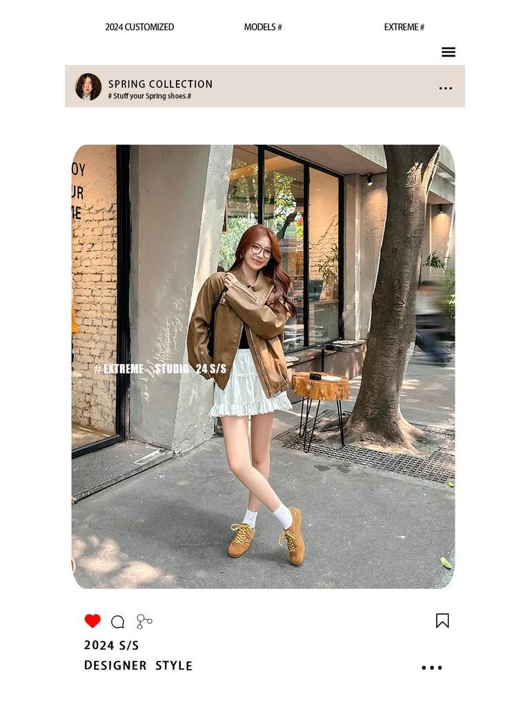 Retro německé tréninkové boty inspirované Su Yinyin: 2025 Prodyšné dámské kožené sportovní tenisky