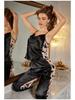 Set Camicia Lunga e Pantaloni Lunghi Yaoting Midnight Luxury con Inserti in Rete DT3541
