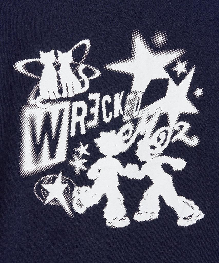 MOZMOZ Wicked Graphic Ringer T-Shirt Navy