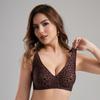 Bra Comfortable Leopard Print Underwear Women's Explosive Traceless Steel Rim Full Cup Bra Hot Sale