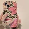 Leopard print lily suitable for iphone15promax mobile phone case Apple 15 anti-drop 14pro Japan and South Korea 13 foreign trade 12x