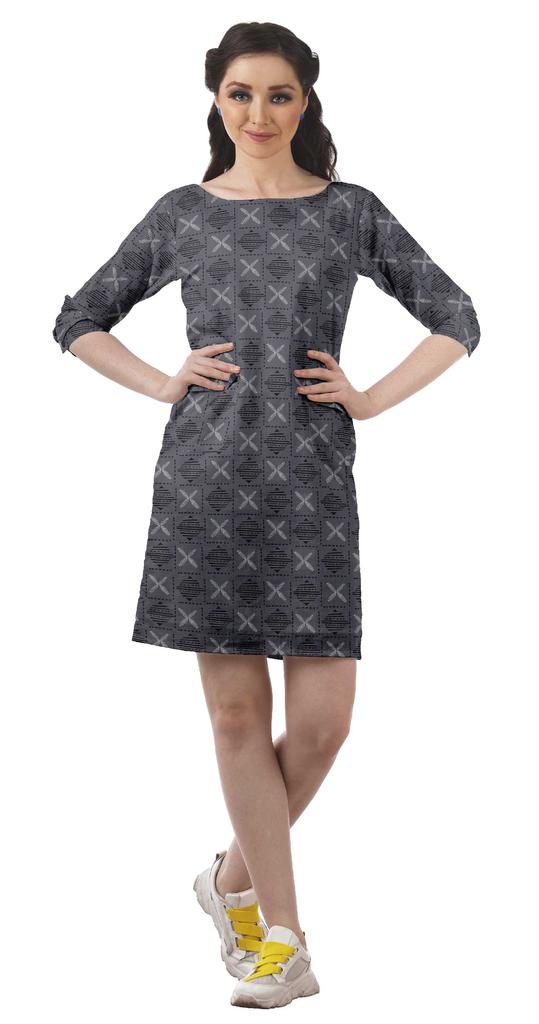 Moomaya 3 4 Sleeve Womens Summer Dresses Casual Shift Dress With Pockets
