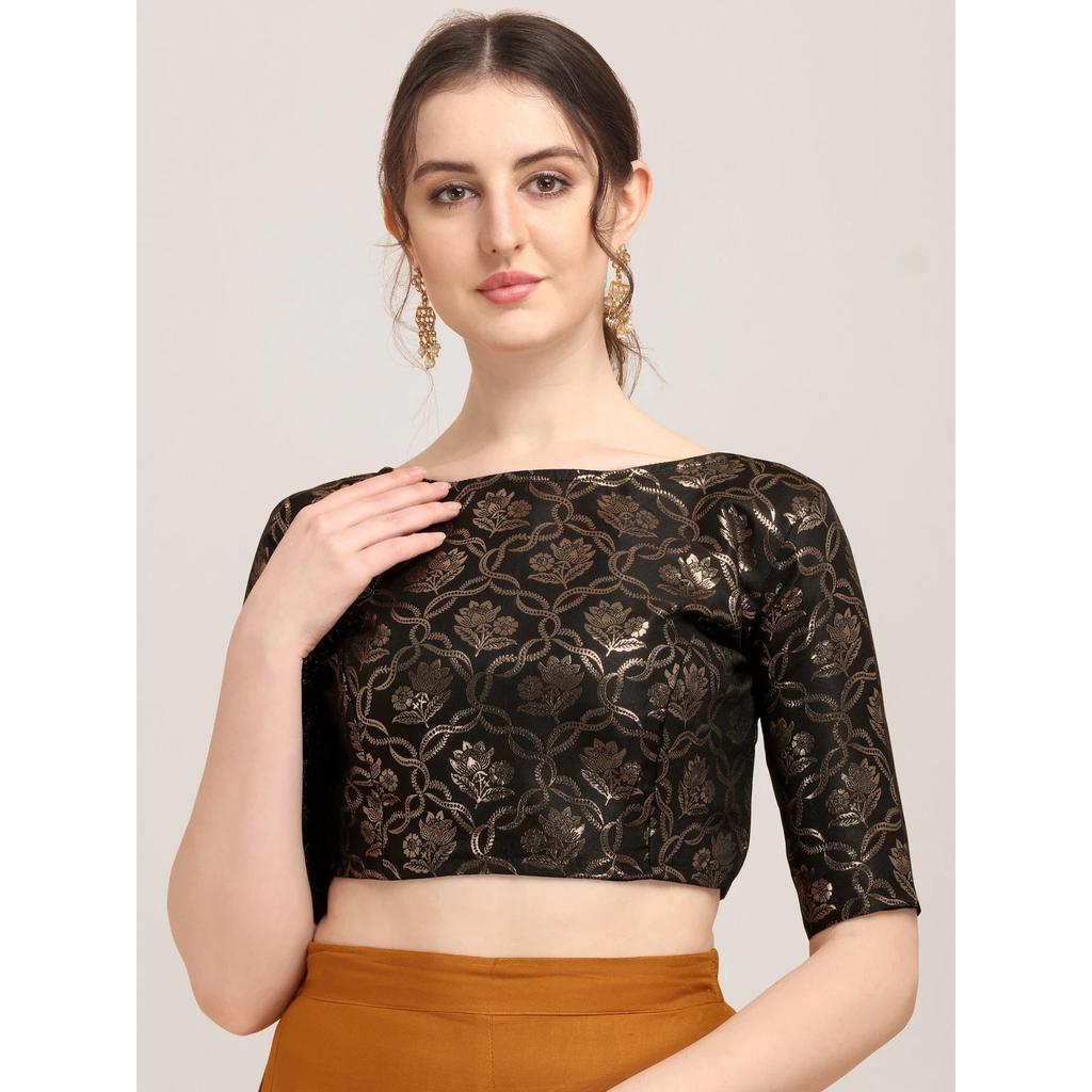 Indian Pakistani Designer Choli Women's Party Wear Ready Made Jacquard Blouse