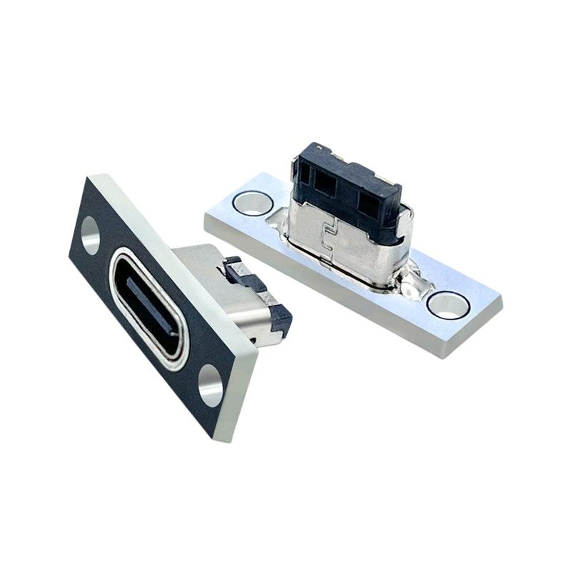 USB C 31 Female Connector with Screw Mount for DIY Electronics Secure Interface Quick Panel Installation