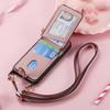 Zipper Wallet Shoulder Chain Case for Iphone 14 Plus 13 12 11 Pro Max Vertical Cards Solt Leather Lanyard Crossbody Bag Cover