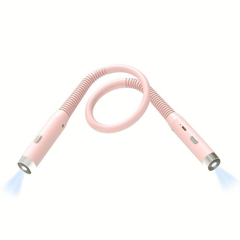 1PC Multi-function Neck-mounted Reading Light with 3 Brightness and Color Modes - Supports USB Charging, Adjustable Telescopic Arm