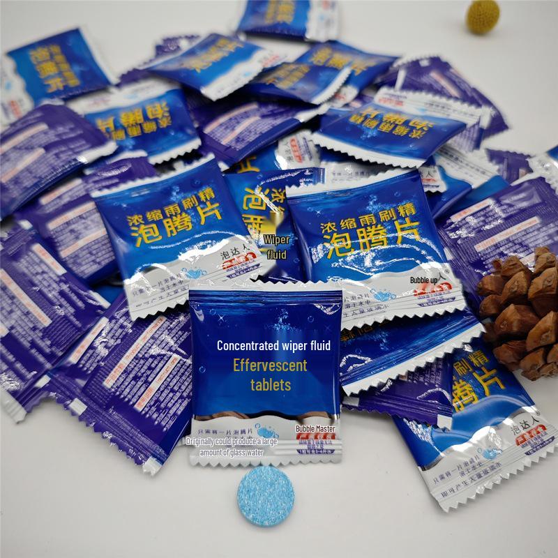 Solid Wiper Concentrate: Effervescent Glass Cleaner Tablets for Car Windows