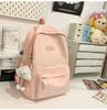 Schoolbag Japanese simple backpack large capacity high sense casual backpack male multi-function solid color female college student schoolbag tide