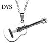 Men Women Rock Guitar Pendant Stainless Steel Necklace Jewelry Musician Gift