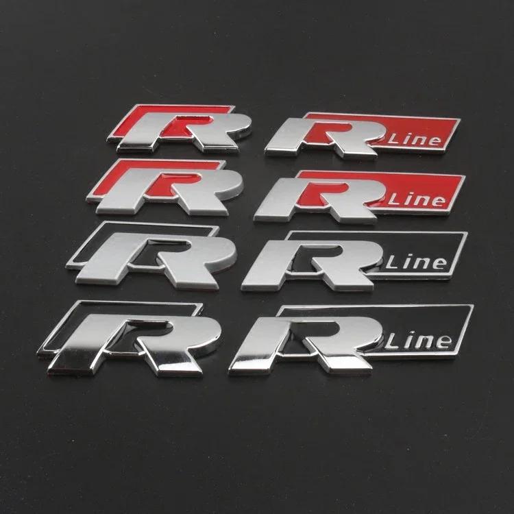 RUNTB1 2026 Hot VOLKSWAGEN Car Front Grille Bumper Body 3D Metal Decals R-Line Auto Logos Stickers For VW Polo Golf Passat Scirocco Tig