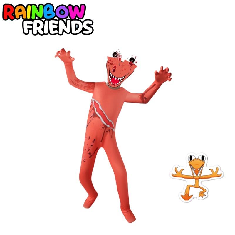 Atmungsaktiver Polyester Roblox Rainbow Friends Oranger Overall Kostüm Für Kinder Cosplay
