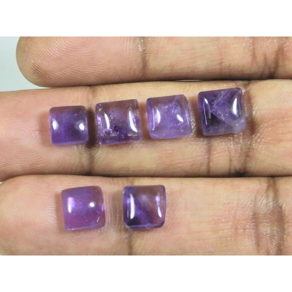 

Кольцо с натуральным аметистом 8x8 мм, размер, квадратный кабошон, рассыпной драгоценный камень, лот 6 шт. A-457