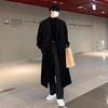 Men's Korean Style Long Wool Overcoat - Winter Casual Thickened Trench Coat Trend