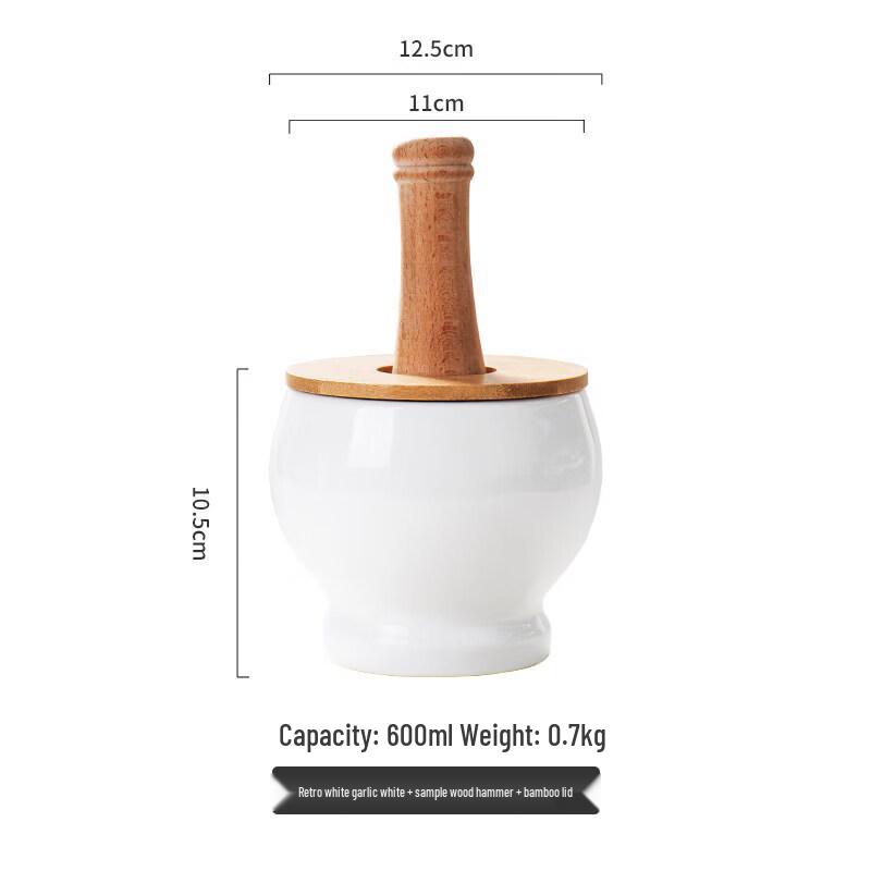 Traditional Ceramic Garlic Mortar and Pestle