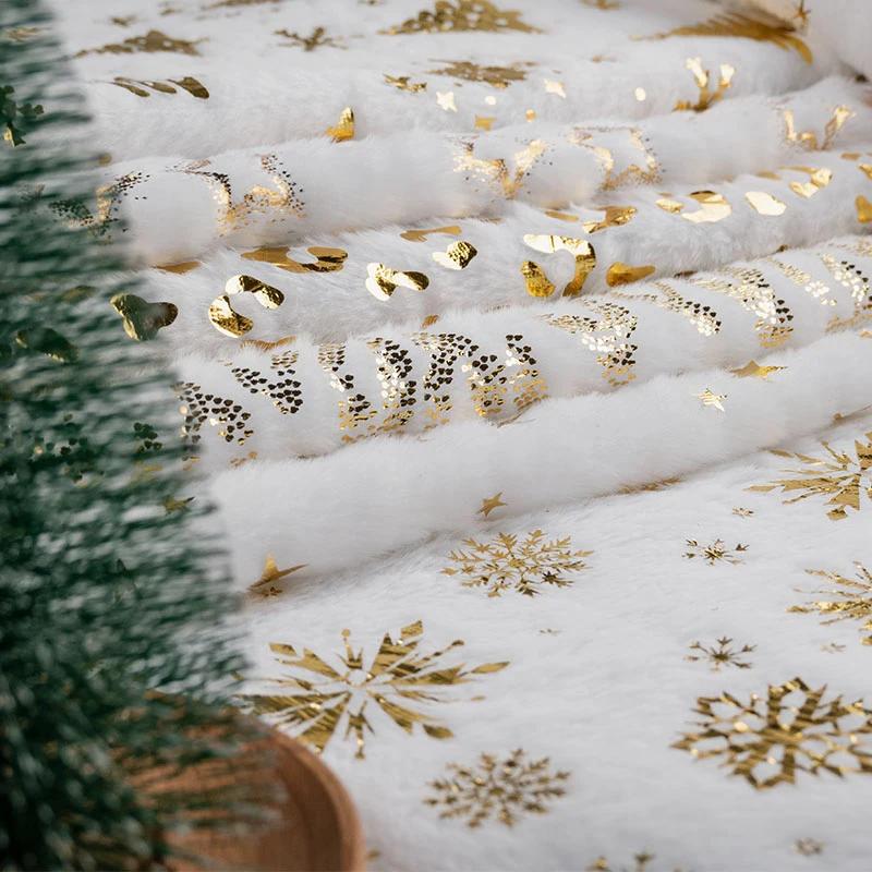160X50Cm Pv Velvet Gilded Snowflake Velvet Fabric for Christmas Decoration Pillow Cover Women's Hoodie Handmade Diy Sewing Cloth